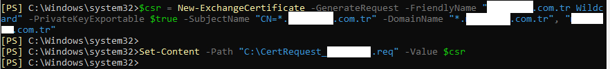 Generating the CSR in PowerShell